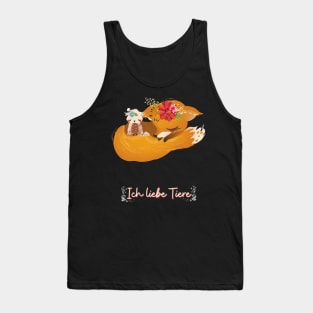 Fuchs Eule Liebe Tiere Prinzessin Blumen Süß Tank Top